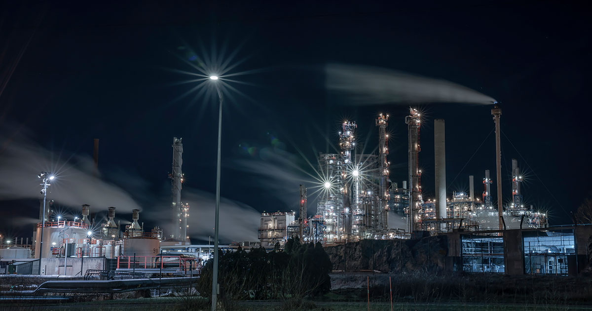 Fjernvarmeanlæg aften